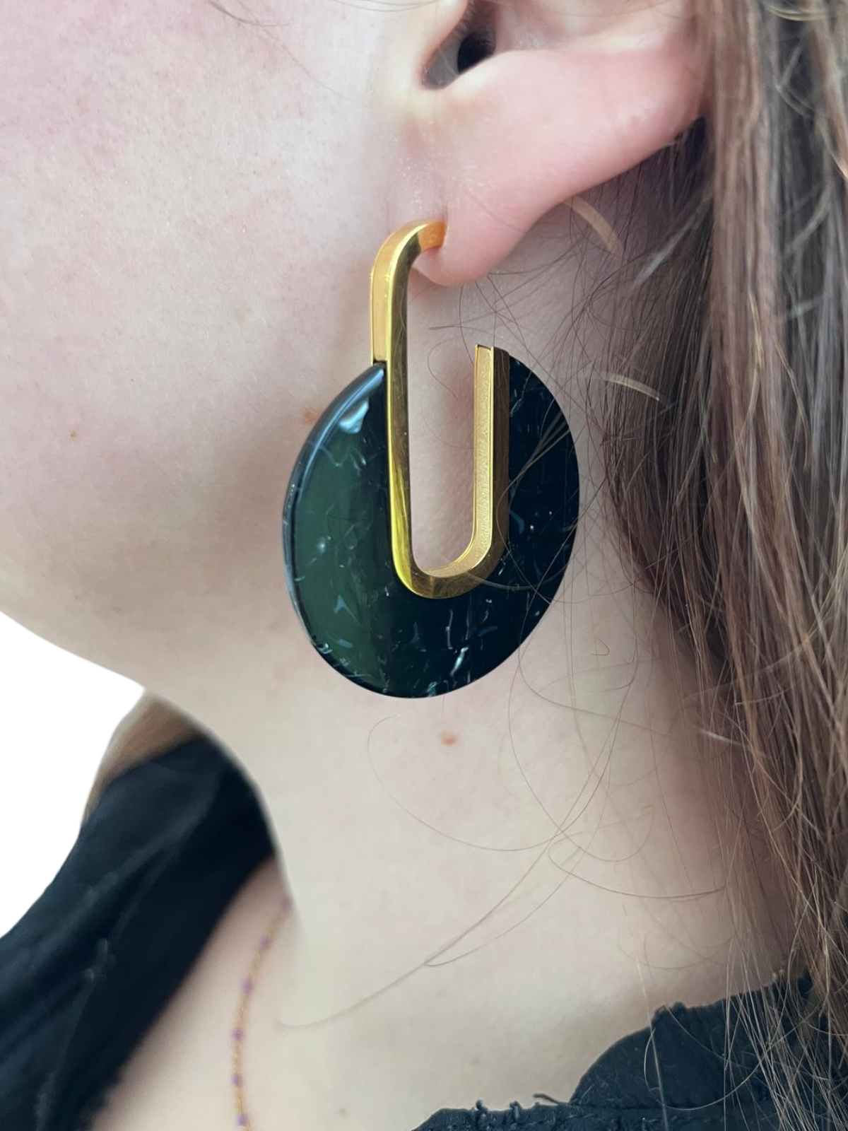 Boucles d'oreilles modernes en acier inoxydable