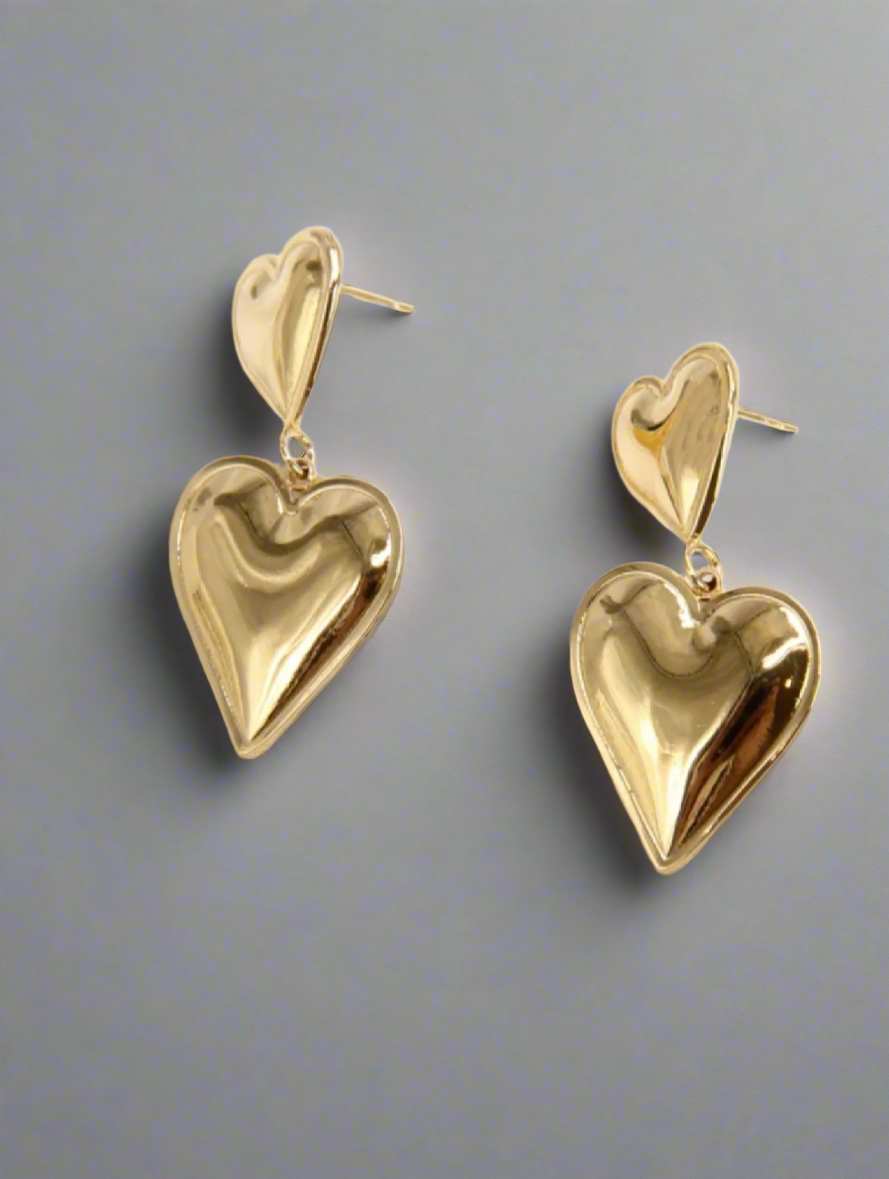 Boucle d'oreille rivière de coeur