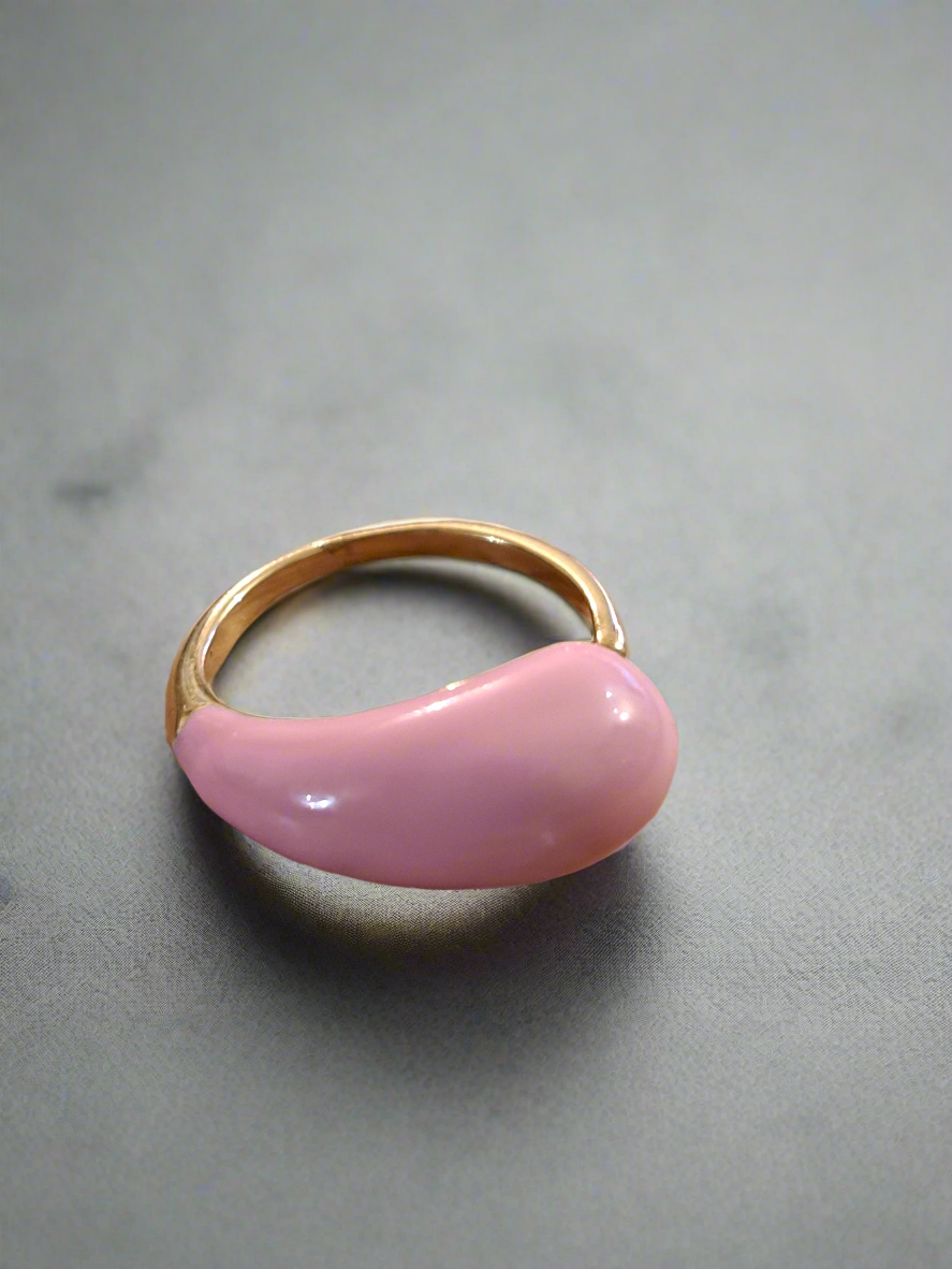 Bague ajustable goutte colorée