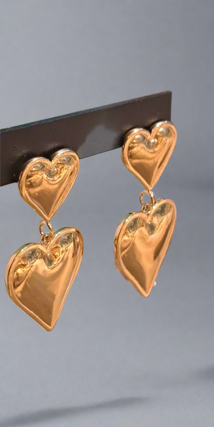 Boucle d'oreille rivière de coeur