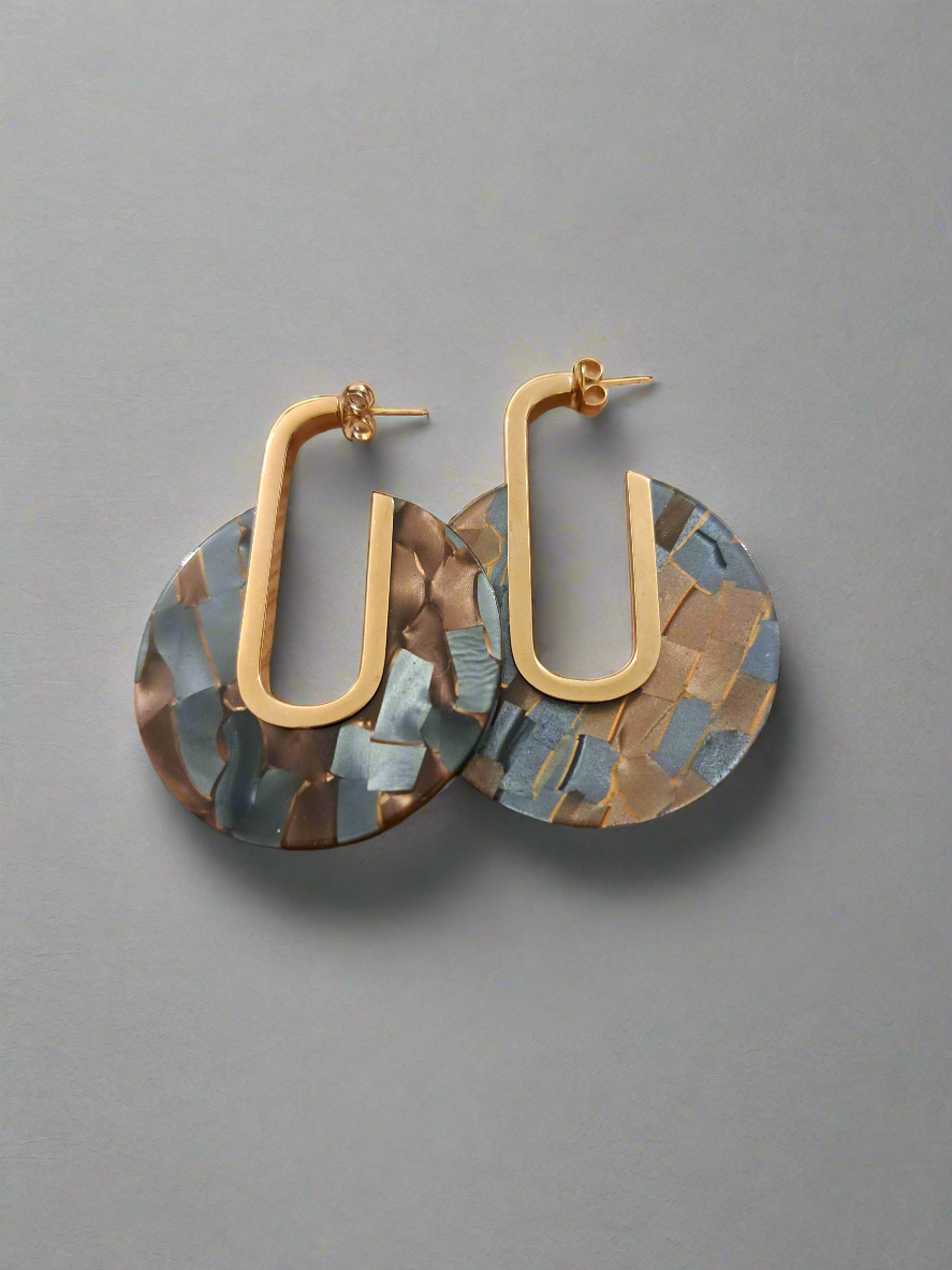 Boucles d'oreilles modernes en acier inoxydable