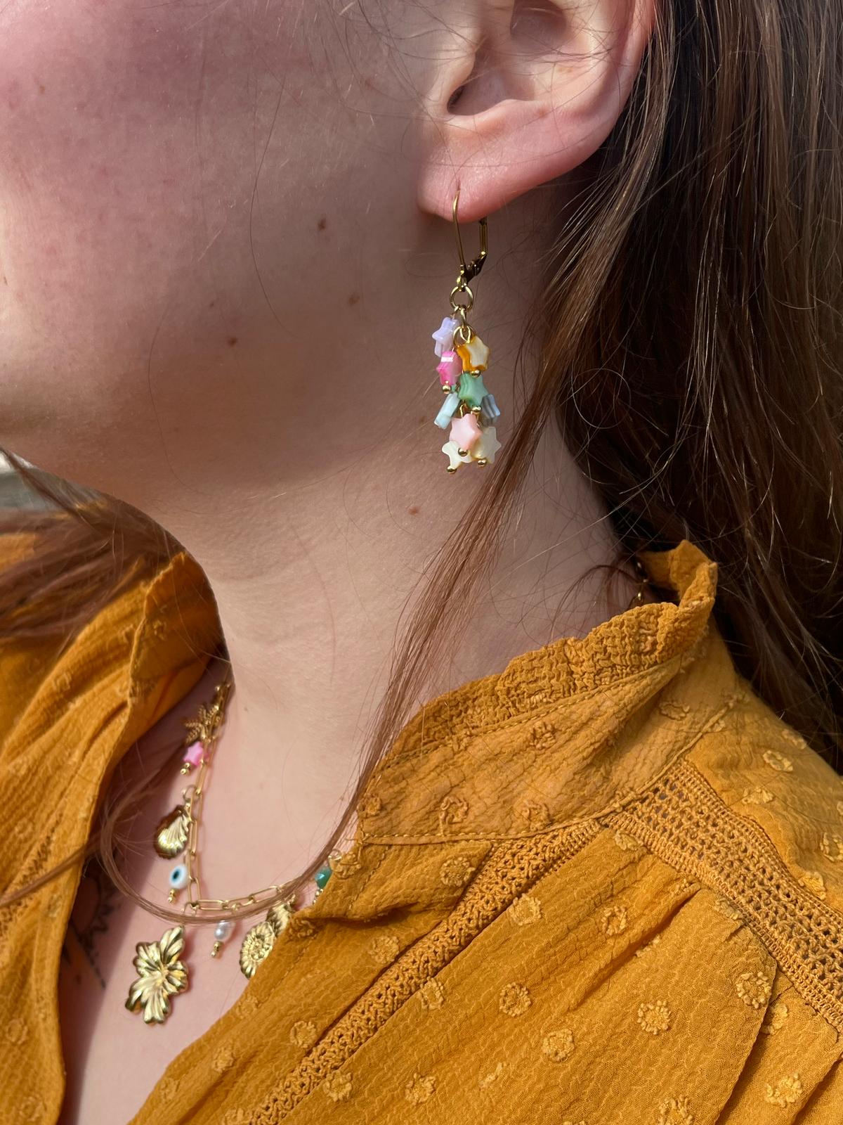 Boucle d'oreille pluie d'étoiles