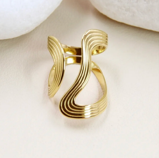 Bague ligne géométrique