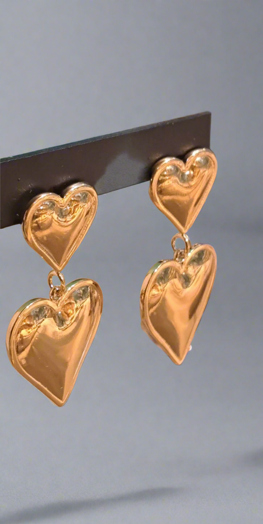 Boucle d'oreille rivière de coeur