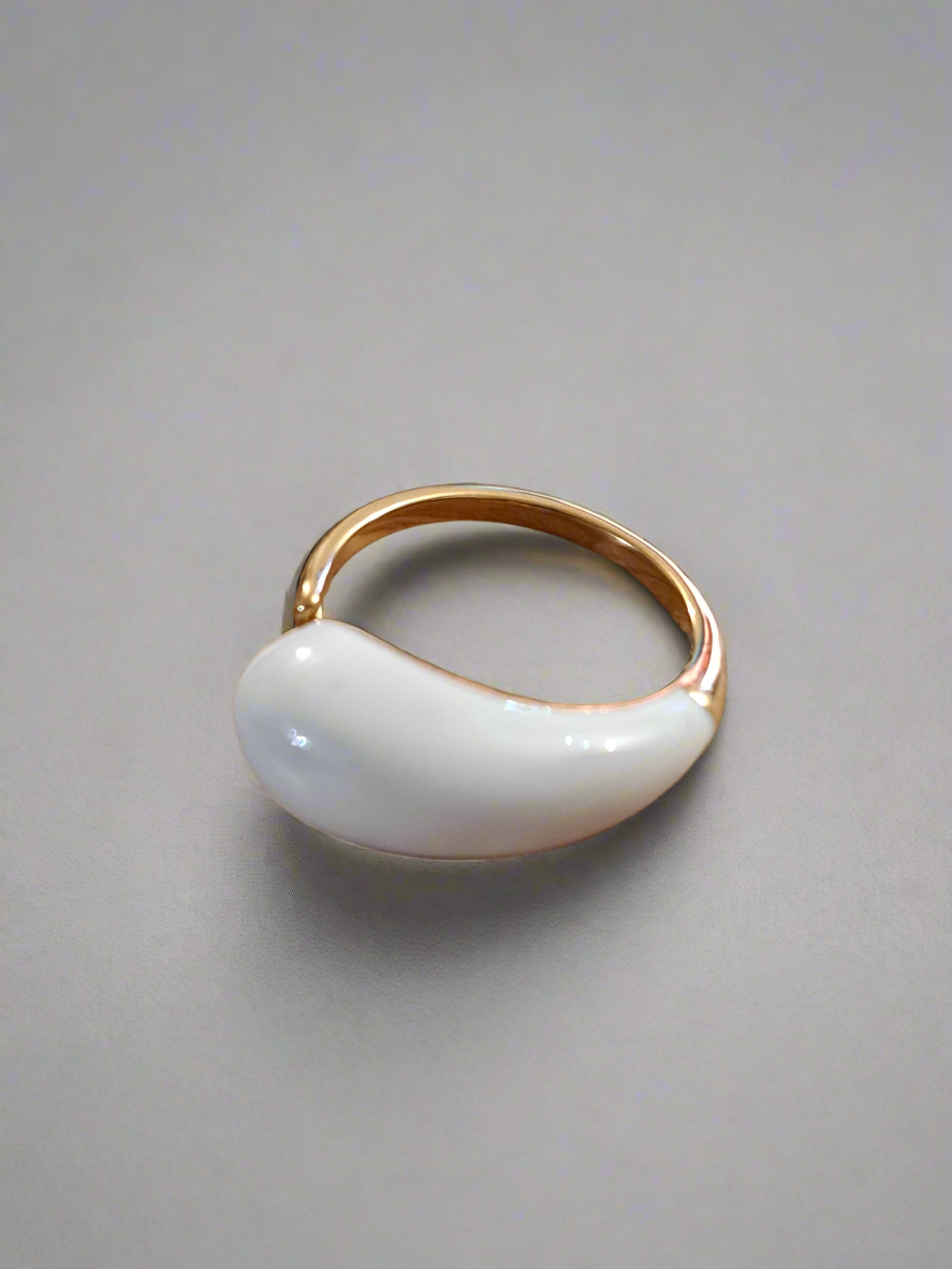 Bague ajustable goutte colorée