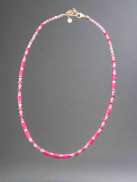 Collier perle naturelle rose