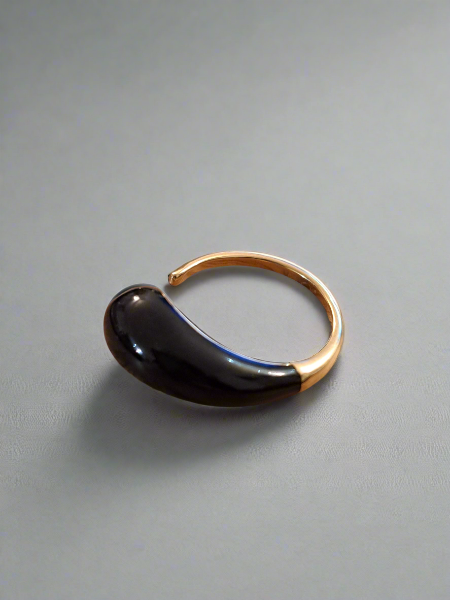 Bague ajustable goutte colorée