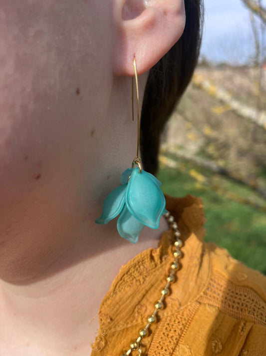 Boucle d'oreille fleur renverser