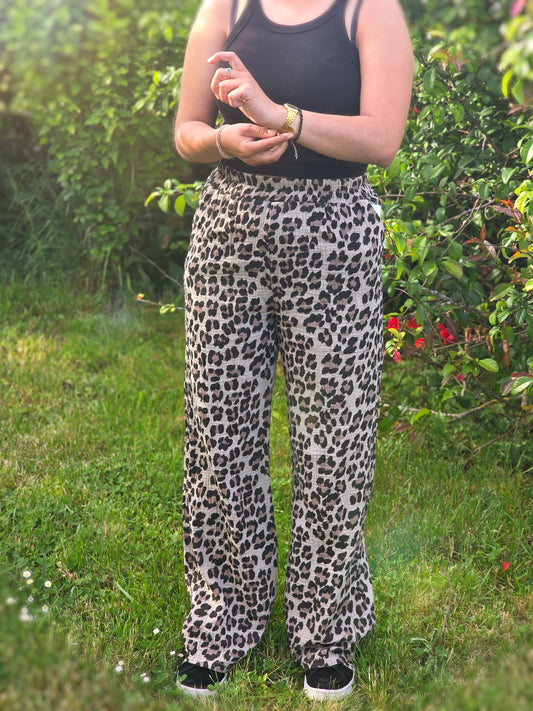 Pantalon gaze de coton léopard 🐆